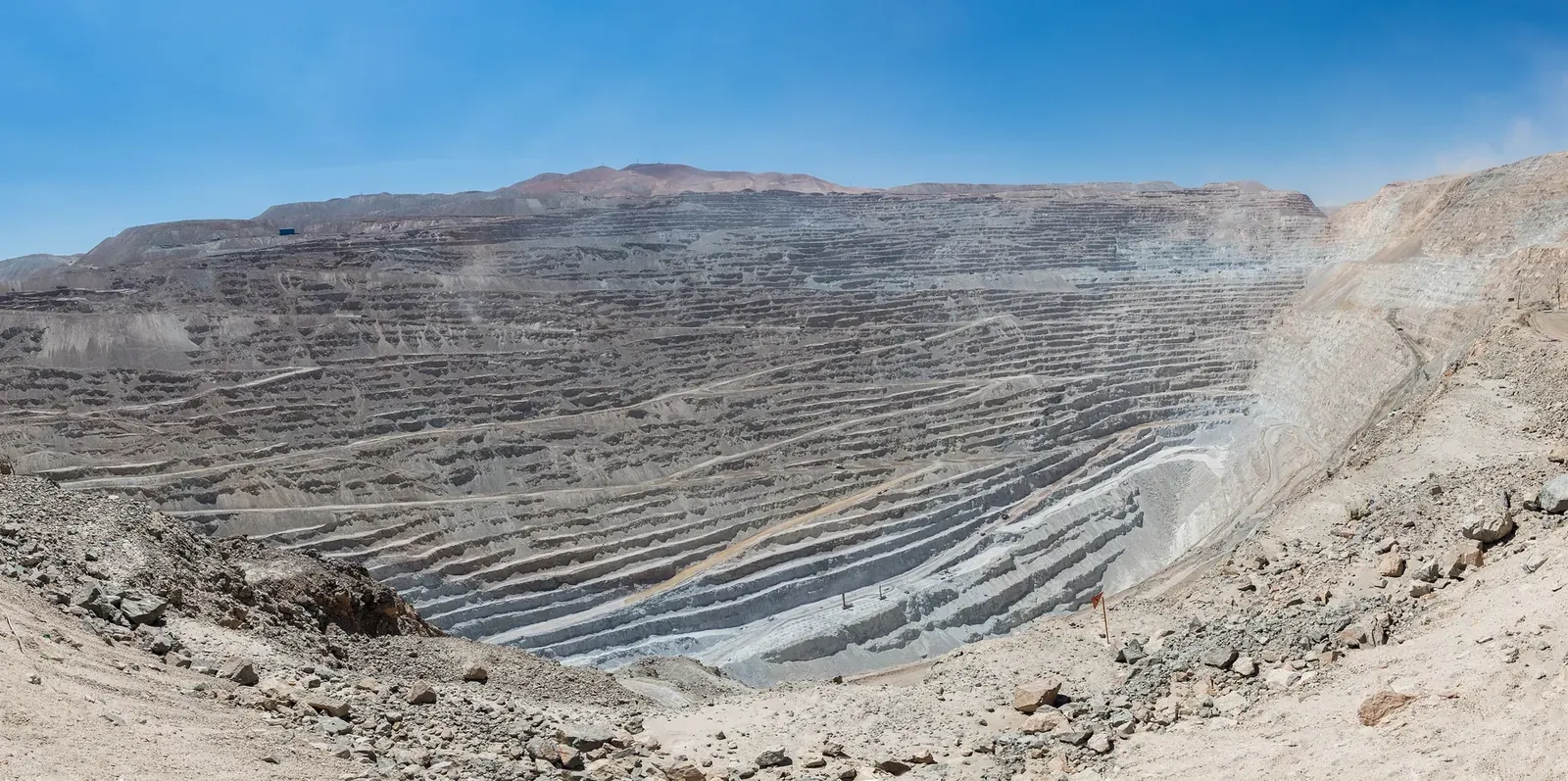 Vista panorámica de la mina de cobre Chuquicamata en el norte de Chile